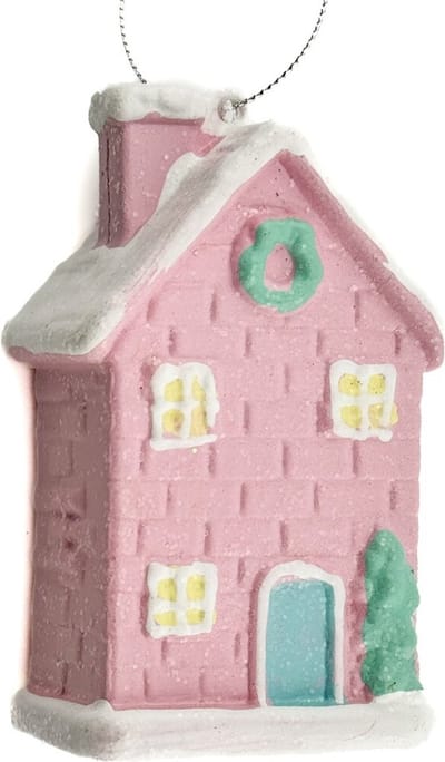 HomeBound by KY | Kerstbal hanger huisje pastel | kerstbal
