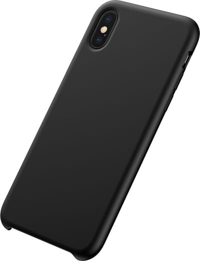 Baseus Original LSR Series Liquid Silicone Gel Case geschikt voor iPhone XS Max Hoes - Zwart