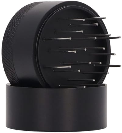 Dailygoods- Koffieroernaald Roestvrij Staal - Koffiedistributeur - Koffiemixer - Koffiestamper - Koffiepoeder Verdeler - Duurzaam Houten Handvat