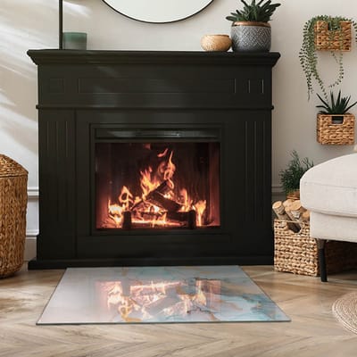 Coloray Vloerplaat Houtkachel - Plaat onder Houtkachel - 80 cm x 60 cm - Kachel Onderplaat - Turkoois Vloerplaat Kachel - Onderplaat - Onderplaat Kachel - Houtkachel Vloerplaat - Onderplaat Voor Houtkachel