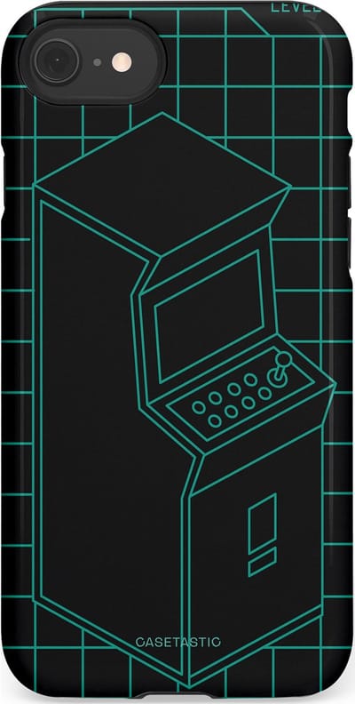 Casetastic Hoesje Geschikt voor Apple iPhone 7/8/SE - Stijlvolle Beschermende Duo-layer Case - Retro joystick