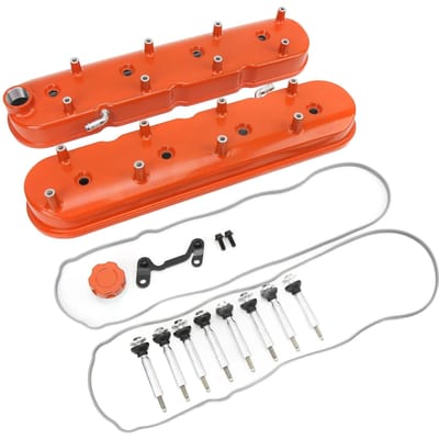 Motorkleppendeksel Oranje met Bobinehouders Gietaluminium Vervanging voor Corvette LS1 LS2 LS3 5.3 6.0 6.2 red