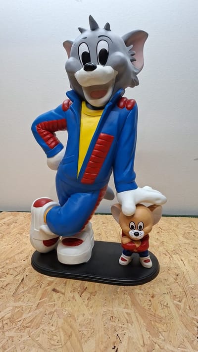 Tom & Jerry beeld - gelamineerd polyester - Cadeau - Decoratie - Woonaccessoires - Beeld - 64cm Hoog