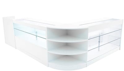 Theia led winkel toonbank set - wit - 150x60/60x60 cm - 4-delig