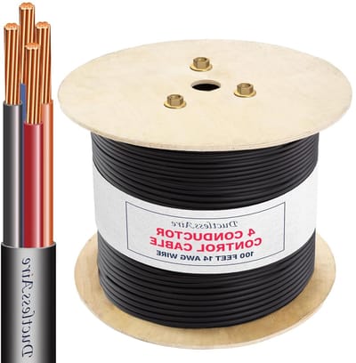 Controle Kabel - Elektrische Leiding - Systeem Installatie - Kleur Gecodeerde Draden - 100 Ft 14 AWG 4 - Zwart