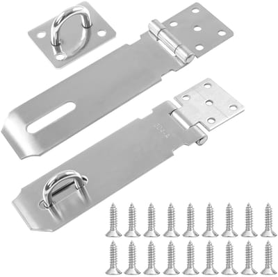 Dailygoods - Veiligheidsoverval - Zware belasting hangslot - Roestvrij staal - Zilver - Duurzaam deurslot - Geschikt voor kast en garage