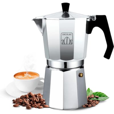 Cecotec Mokclassic 1200 Shiny Italienischer Espressokocher. Aluminiumkaffeekocher für jede Küche, 12 Tassen Kaffee, Silikondichtung, ergonomischer und hitzebeständiger Griff