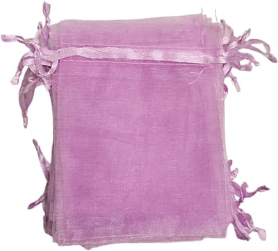 100x Organza zakjes - 10x15 cm - Feestzakjes - Snoepzakjes - Cadeauzakjes - Geboorte - Sieradenzakjes - Trekkoord - Lila Paars - 100 Stuks