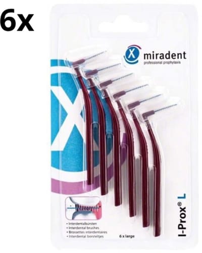 Miradent Interdentale Ragers I-Prox L 0,8 mm Bordeaux 6x 6 stuks
