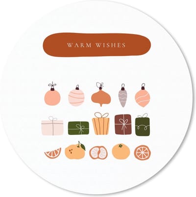 Muismat rond 20x20 cm - Mousepad Cadeaus - Kerstballen - Fruit - Quotes - Ronde muismatten - Kerst - Cadeau - Kerstcadeau voor mannen en voor vrouwen