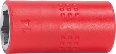 Wurth - VDE dopsleutel, 3/8 inch zeskant - VDE 3/8 inch dopsleutel, metrisch zeskant, kort x 1 st Soort aandrijving Binnenvierkant Sleutelwijdte 14 mm
