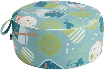 Opblaasbaar Vloerkussen Poef - Comfortabele Zitkruk voor Binnen en Buiten (Ø 55 cm)
