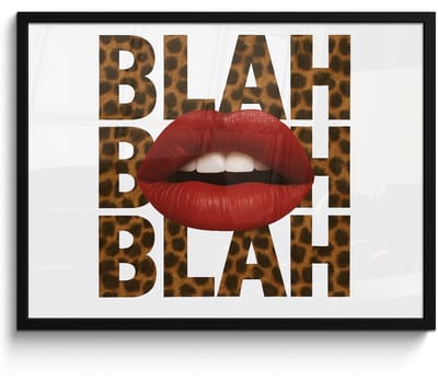 Poster in lijst - Fotolijst 70x50 cm - Posters - Lip - Rood - Quote - Posterlijst zwart - Decoratie - Wanddecoratie woonkamer - Muurdecoratie slaapkamer