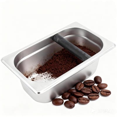 Dailygoods- Klopdoos Roestvrij Staal - Koffiedikdoos - Koffie Accessoire - Koffiezetapparaat - 26,5x16x9,8cm - Schokbestendig en Duurzaam - Koffiedikbak