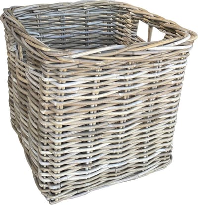 Vierkante rotan mand - 30x30xH30 cm - kastmand - open mand - Rotan mand