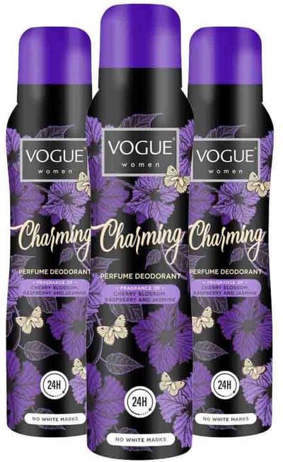 Vogue Parfum Deodorant Charming - 3 x 150 ml - Voordeelverpakking
