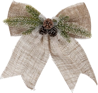 Fééric Lights and Christmas Kerststrik takje - Set van 2 stuks - 30x35cm - Voor de kerstboom - Beige