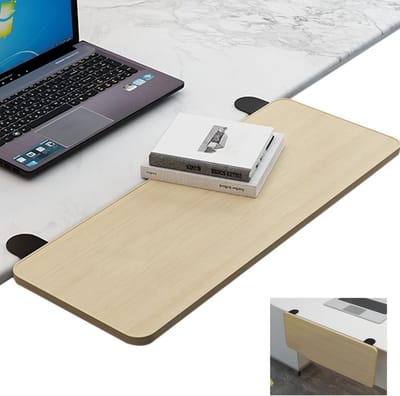 TAZZOR Ergonomische bureauuitbreiding, 52 x 25 cm, 90 graden inklapbaar, geen boren, bureauverlenging, tafelverlenging, toetsenbordlade, bureau-extender (oak, 52 x 25 cm)
