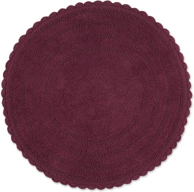 Ronde Omkeerbare Badmat - Zacht & Absoluut - Ø 70 cm - Wijnrood