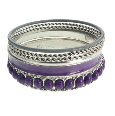 Behave - Bangle armbanden set paars vintage stijl - Boho festival look