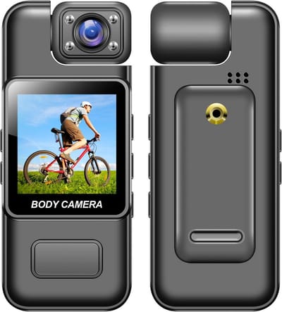 Draagbare Camera - Video Recorder - Beveiligingsactiviteiten - 180° Roterende Lens - 4K Resolutie - Zwart