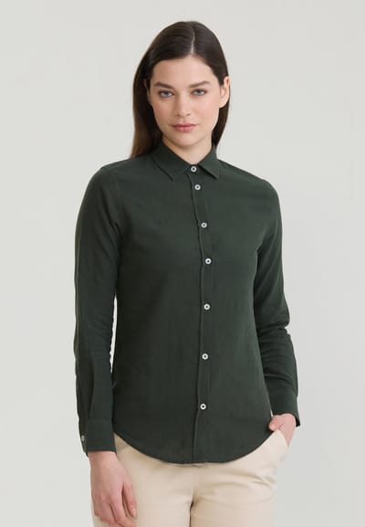 Felix Hardy Overhemd - Overhemden - Katoen Linnen Dames Khaki - L