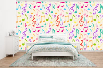 Behang - Fotobehang Muziek - Patronen - Regenboog - Breedte 500 cm x hoogte 280 cm
