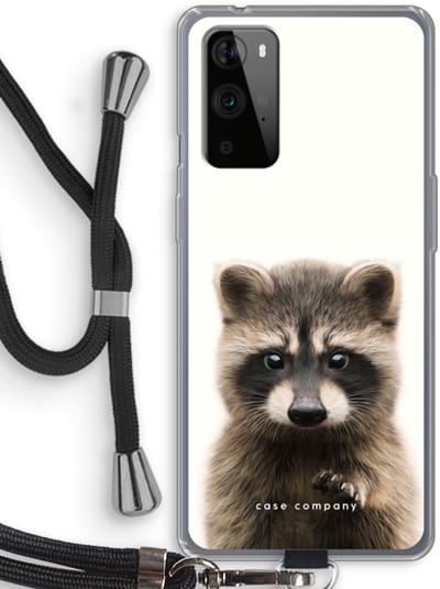 Case Company® - Hoesje met koord geschikt voor OnePlus 9 Pro hoesje met Koord - Rocco - Telefoonhoesje met Zwart Koord - Bescherming aan alle Kanten en Over de Schermrand