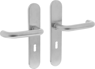 Intersteel Deurkruk Rond op schild sleutelgat 56 mm rvs geborsteld