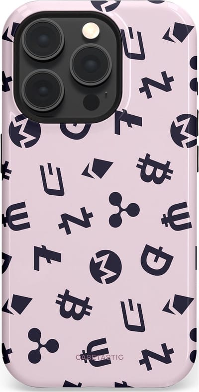 Casetastic Hoesje Geschikt voor Apple iPhone 15 Pro Magsafe - Stijlvolle Beschermende Duo-layer Case - Crypto flow