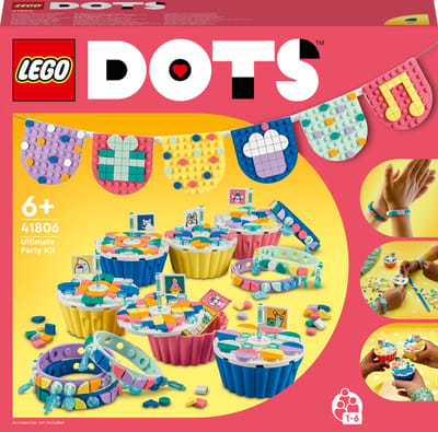 LEGO 41806 DOTS Ultieme feestset met Cupcakes, Armbandjes en Slingers om te Knutselen