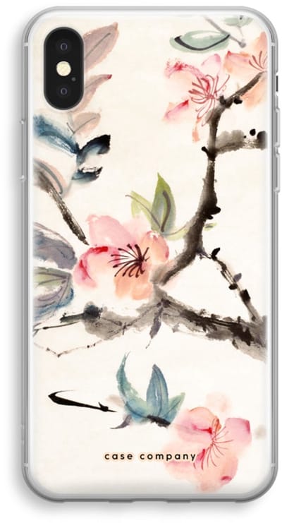 Case Company® - Hoesje geschikt voor iPhone XS hoesje - Japanse bloemen - Soft Cover Telefoonhoesje - Bescherming aan alle Kanten en Schermrand