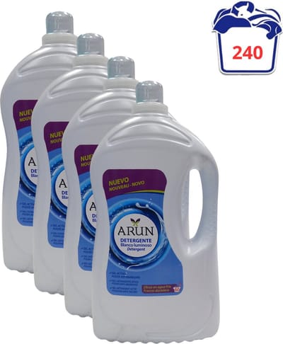 Arun vloeibaar wasmiddel White Luminous voordeelverpakking - 240 wasbeurten (4 x 4L) - Voor witte was