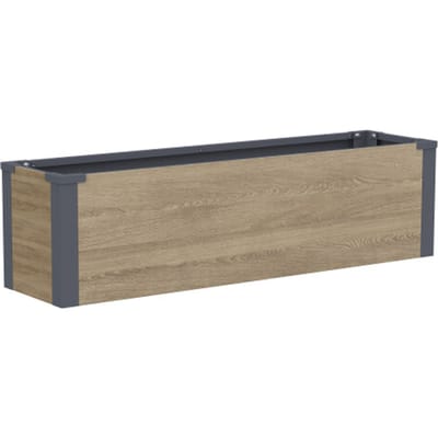 Westmann Talus M - Metalen Plantenbak met bodem 100x25x27 cm - Houtlook