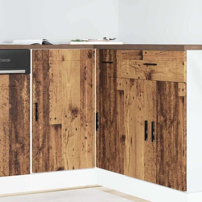 vidaXL - Onderkast - Porto - bewerkt - hout - oud - houtkleurig