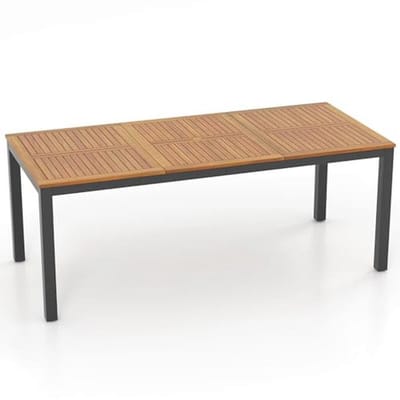 Rechthoekige Eettafel van Massief Hout met Paraplugat - Duurzame Tuintafel voor 8 Personen