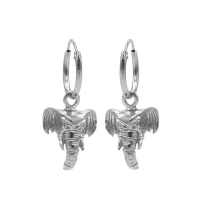 Karma Symbols oorbel M1206 Elephant Head Zilver