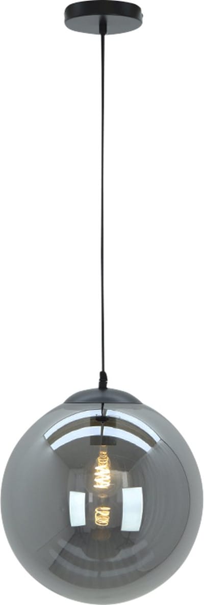 Olucia - DOLF - Hanglamp - Zwart / Grijs - Vorm: Rond