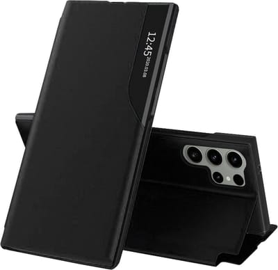 Hoesje geschikt voor Samsung Galaxy S24 Ultra - Techsuit eFold Book Case - Zwart