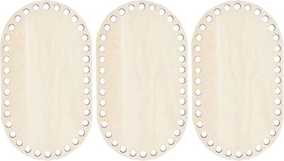 Natuurlijke houten mand bodem, gehaakte mand houten basis, mand weven haak benodigdheden, voor doe-het-zelf mand weven benodigdheden ambachtelijke maken woondecoratie, 3 stuks, ovaal, 30 x 20