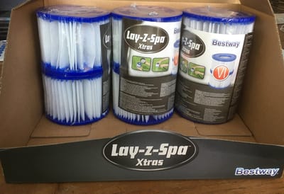Cartridgefilter Bestway type VI (Lay-Z-Spa) six pack