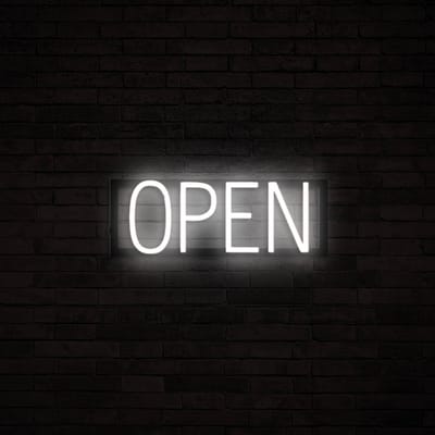OPEN - Lichtreclame Neon LED bord verlicht | SpellBrite | 42 x 16 cm | 6 Dimstanden & 8 Lichtanimaties | Reclamebord neon verlichting