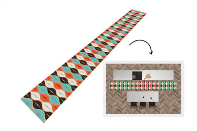 Keukenloper 400x50 cm - Keukenmat vinyl Retro - Cirkel - Design - Keukenmatten loper - Keuken vloerkleed tapijt