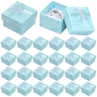 Dailygoods- Sieradenbox 24 Stuks - Cadeaudoos - Ringdoos - Sieradenverpakking - Geschenken - 4 x 4 x 3 cm - Hoogwaardige materialen - Cadeaubox