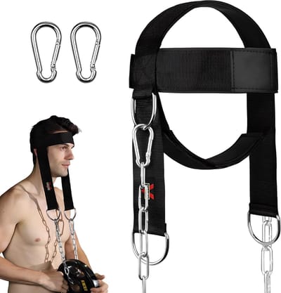 Nekband nektrainer hoofdharnas voor mannen - nekpijn - rugpijn - verstelbaar - fitness - bodybuilding