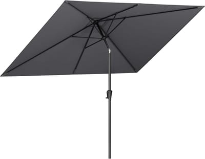 LifeGoods Parasol - Tuin - 200x300cm - 30° Kantelbaar - Waterdicht - UPF50+ - Donkergrijs