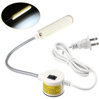 Lampe légère pour Machine à coudre AC110-250V 6W 30led, Base fixe, Tube Flexible et pliable, conception à col de cygne US Plug