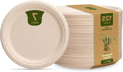 Composteerbare Borden - Wegwerp Borden - Milieuvriendelijk Dineren - Zwaar Gebruik - 18 cm - Bruin