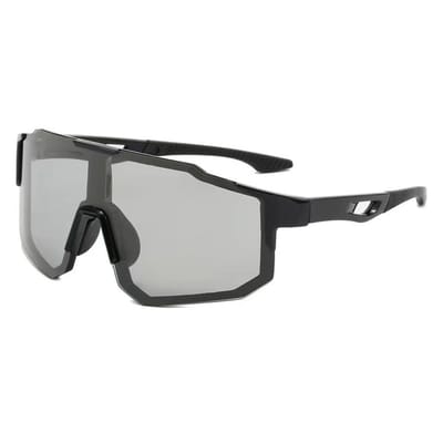 Zonnebril - Fiets - Sport - Festival bril - Rave - Voor heren en dames - Zwart - Zwart gepolariseerd glas