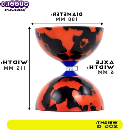 Jongleer Diabolo Set - Jongleerspeelgoed - Beginners Oefenen - Grote As Stabiliteit - 100mm Diameter - Zwart Rood